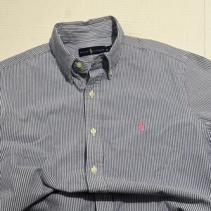 Ralph Lauren Men's Black and White Striped Shirt